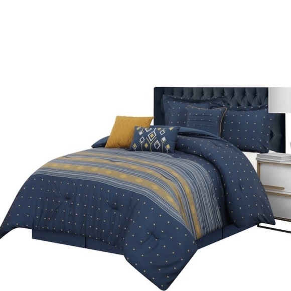 Stratford Park Grand Avenue Jackson Geometric 7 Piece Comforter Set - King - Picture 3 of 11